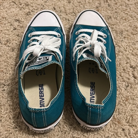 Teal Converse Low Tops - Picture 4 of 4